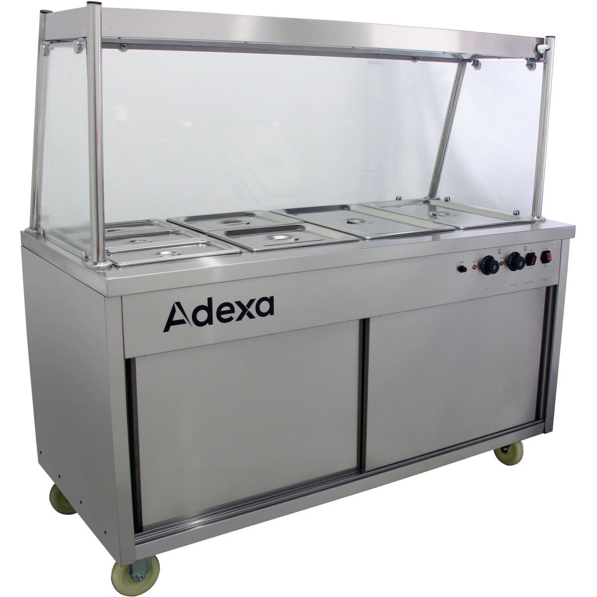 Mobile Food Service Counter with Bain Marie Top and Hot Cupboard - HYH4WS