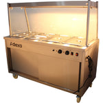 Mobile Food Service Counter with Bain Marie Top and Hot Cupboard - HYH4WS