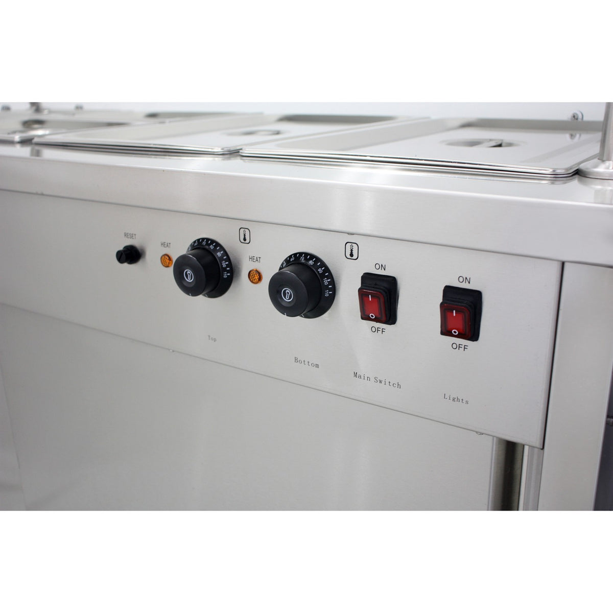 Mobile Food Service Counter with Bain Marie Top and Hot Cupboard - HYH4WS