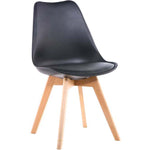 Bistro Dining Chair PP Seat with Beech Wood Legs Black - HYL053D1