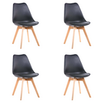 Bistro Dining Chair PP Seat with Beech Wood Legs Black - HYL053D1