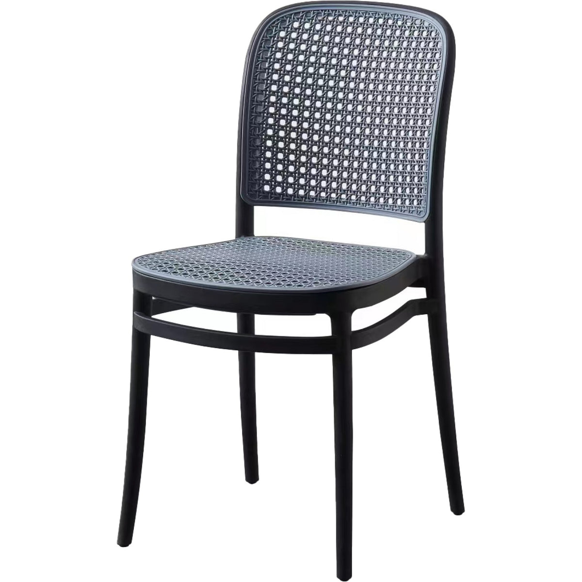 Bistro Dining Chair Plastic Black & Grey Indoors & Outdoors - HYPP25