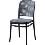 Bistro Dining Chair Plastic Black & Grey Indoors & Outdoors - HYPP25