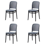 Bistro Dining Chair Plastic Black & Grey Indoors & Outdoors - HYPP25