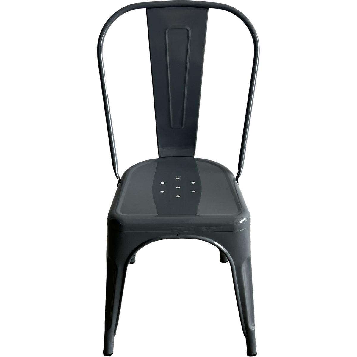 Vintage Industrial Metal Dining Bistro Chair Steel Grey Finish - HYX5031STEELGREY