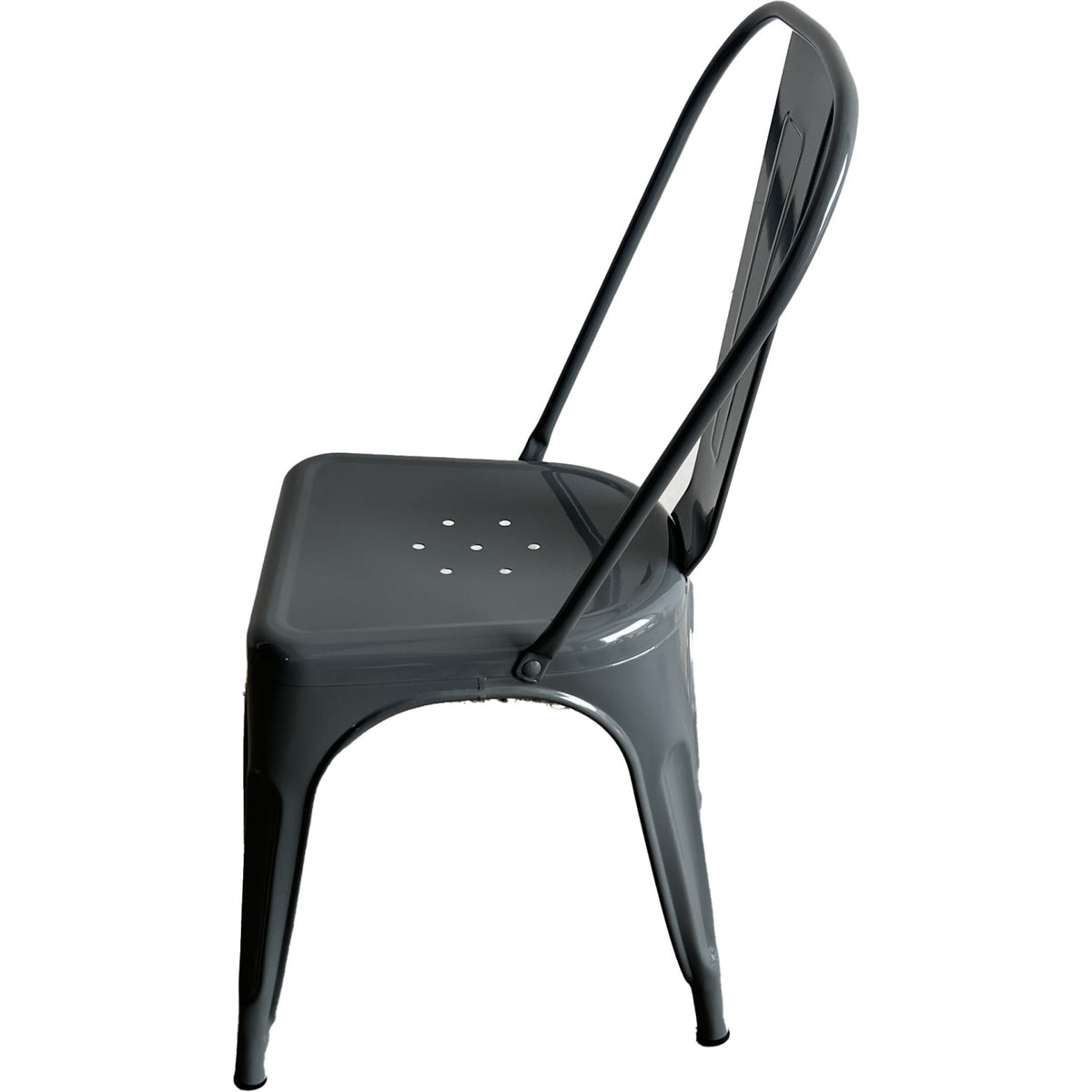Vintage Industrial Metal Dining Bistro Chair Steel Grey Finish - HYX5031STEELGREY