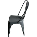 Vintage Industrial Metal Dining Bistro Chair Steel Grey Finish - HYX5031STEELGREY