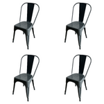 Vintage Industrial Metal Dining Bistro Chair Steel Grey Finish - HYX5031STEELGREY