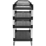 Professional 4-Tier Utility Trolley Black Polypropylene 1010x500x1260mm - HZMCC5014