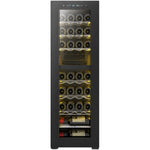 Commercial Dual Zone Wine Cooler 39 Bottle Black Compressor Wine Fridge 400x526x1205mm - JC120