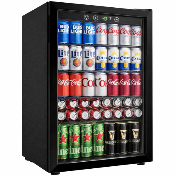 Professional 128L Compact Glass Door Beverage Cooler – Low Profile | JC128VELF