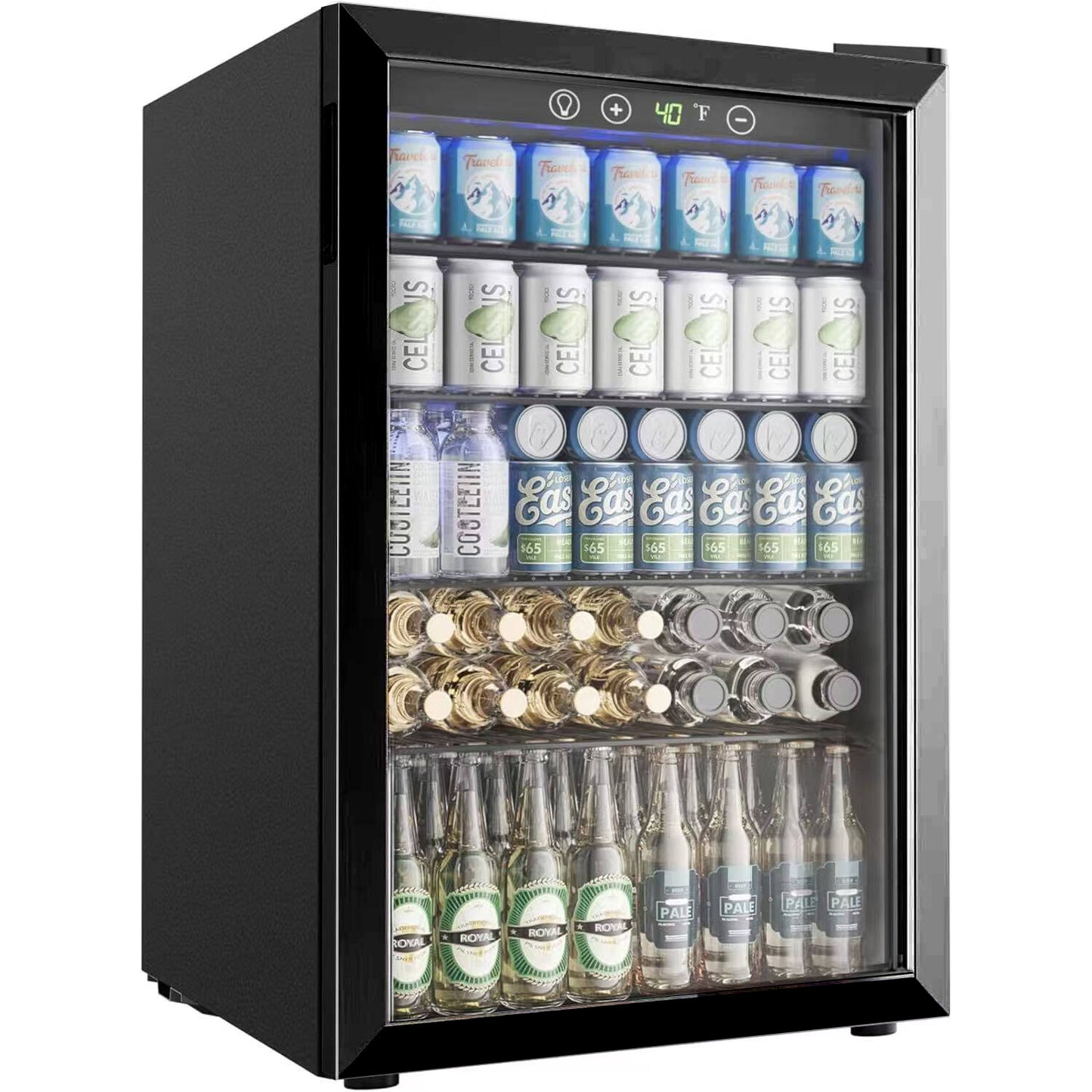 Professional 128L Compact Glass Door Beverage Cooler – Low Profile | JC128VELF