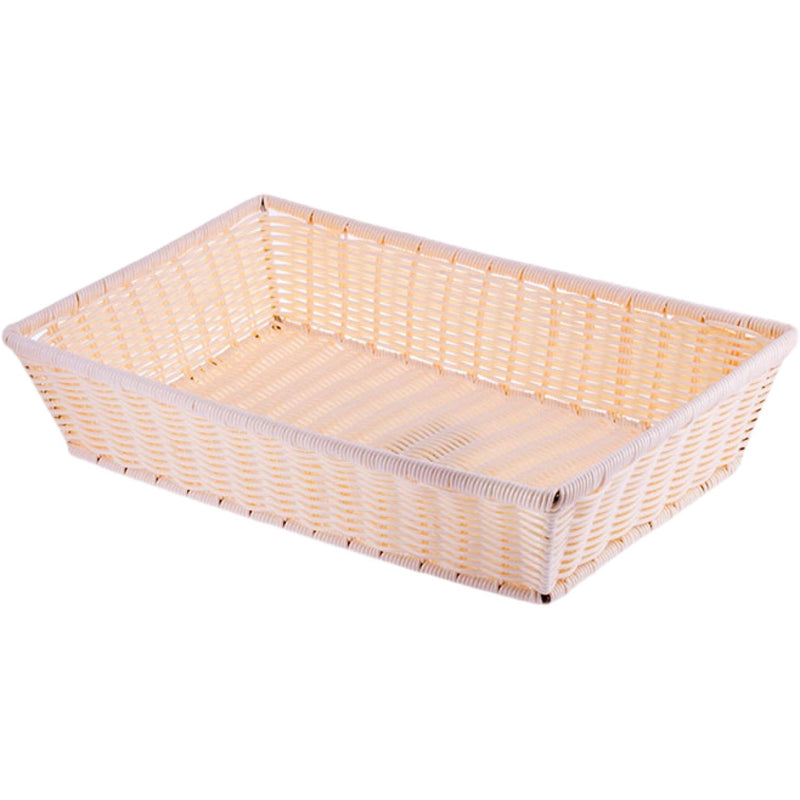 Rectangular Poly Wicker Bread Basket 530x330x100mm - JGM512