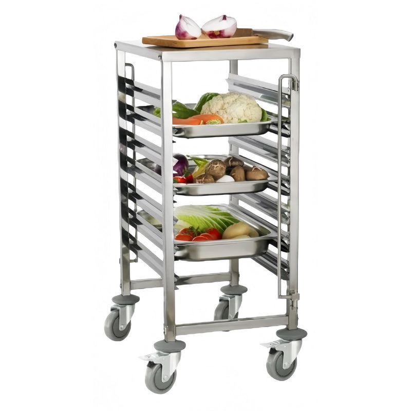 GN Pan Trolley Stainless Steel 1/1 GN With Table 7 Tier 380×550×950mm - JSN252