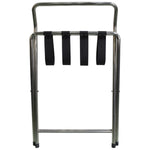 Commercial Folding Stainless Steel Luggage Rack / Suitcase Stand with 4 Straps - JSN302