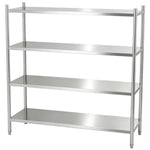 Commercial Stainless Steel 4 Tier Storage Shelving Unit 1200 x 400 x 1550mm - JSN312