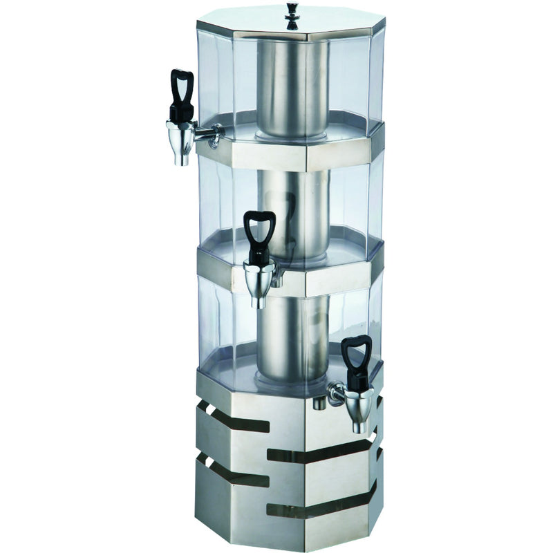 Commercial Juice Dispenser 3 Tier 12 litres Octagon - JVS12A
