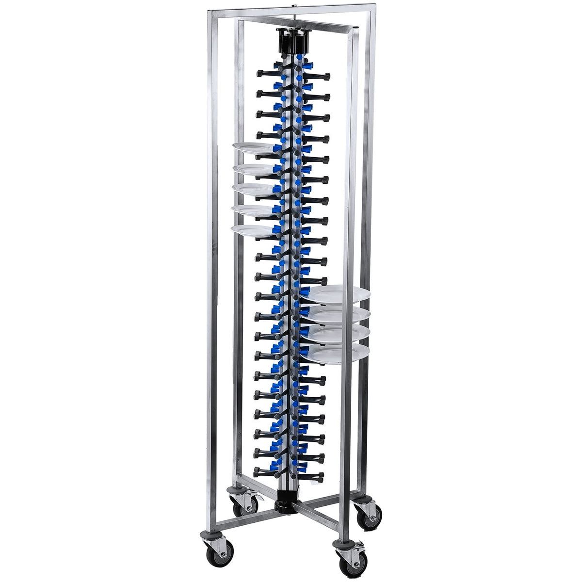 Commercial 84-Plate Mobile Plate Rack 730x730x1910mm - JWDC84