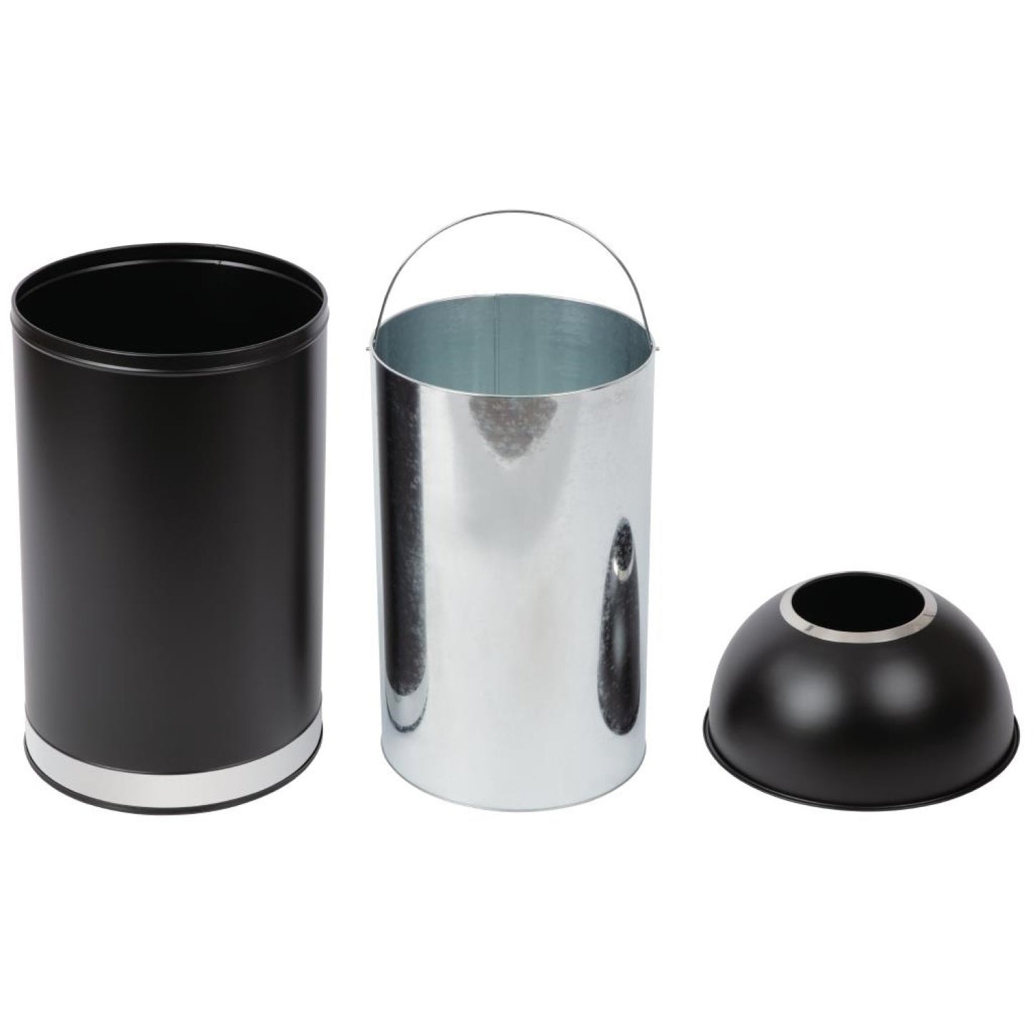 Commercial Open-Top Waste Bin 65 Litres Black - JY981065L