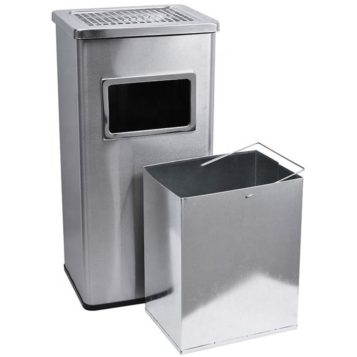 Commercial Ashtray Waste Bin 30 Litres Satin - JYAB701SATIN