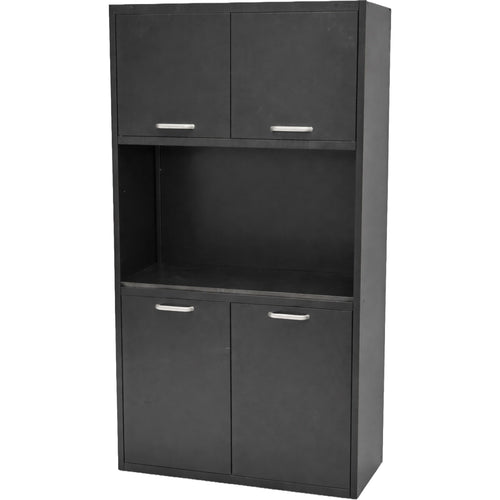 Heavy Duty Steel Upright Storage Cabinet with 4 Doors 1850x900x400mm Black - JYKM02