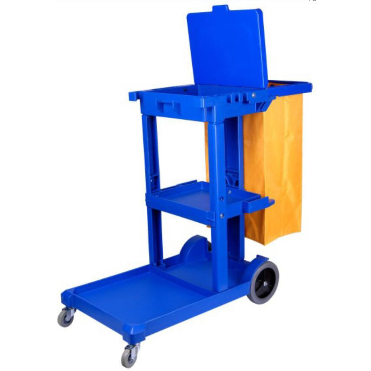 Professional Janitor/Cleaning Trolley Blue with Lid 1200x520x990mm - JYXMC302