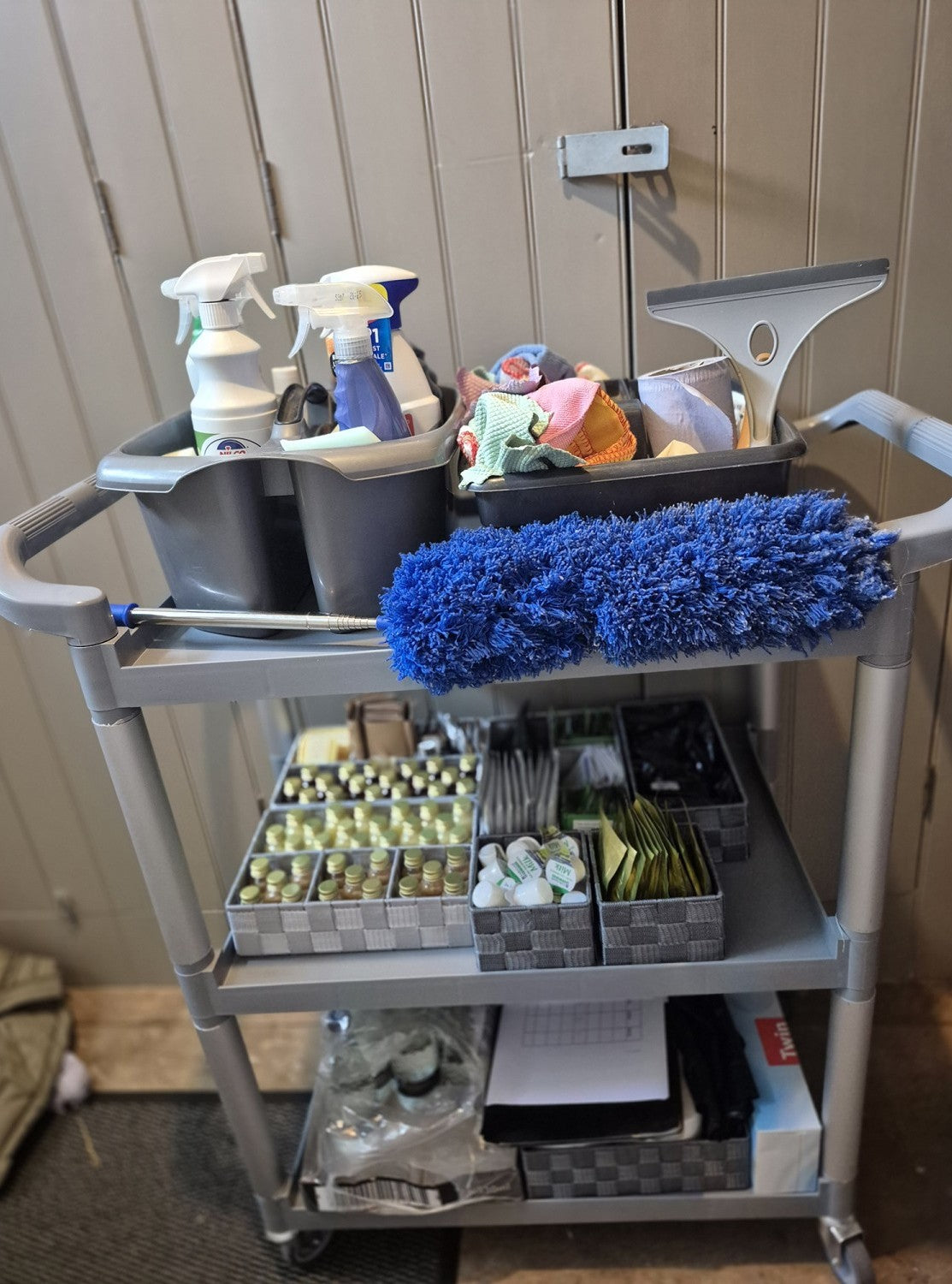 Professional Utility Trolley Multi-purpose 3 tier Grey 860x420x930mm