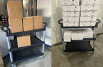 Adexa 3-Tier Utility Trolley 1070x500x990mm Black | Large Commercial Service Cart UK