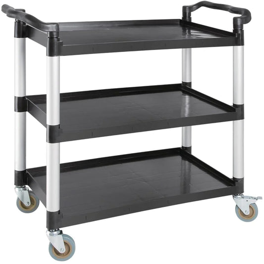 Professional Utility Trolley Multi-purpose 3 tier Black 860x420x930mm