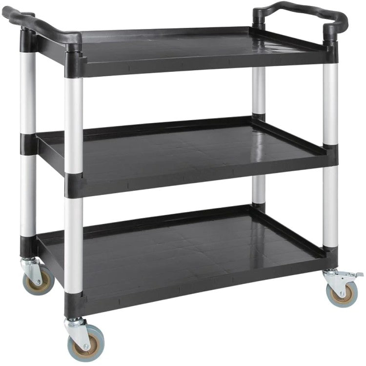 Professional Utility Trolley Multi-purpose 3 tier Black 1070x500x990mm