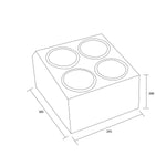 Commercial Cutlery Basket Holder 4 hole Stainless steel - KFB04B