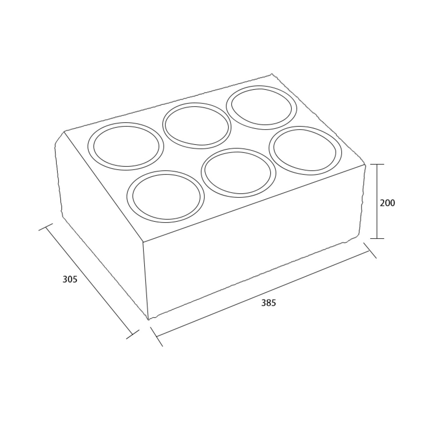 Commercial Cutlery Basket Holder 6 hole Stainless steel - KFB06B