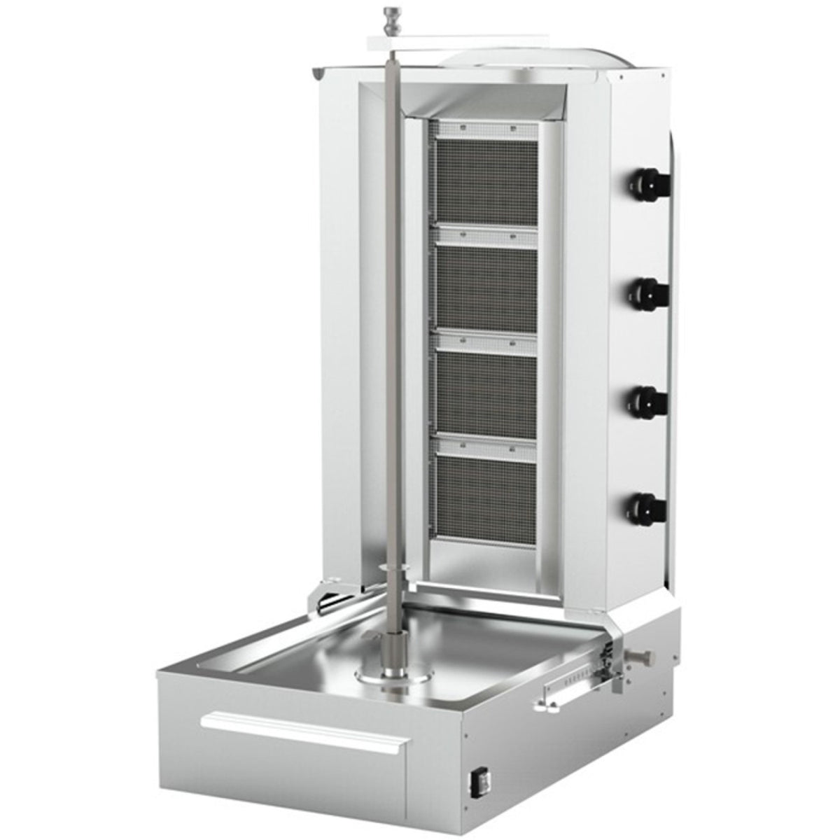 Commercial Gyros/Kebab grill Gas Bottom motor Capacity 60kg 4 burners 12kW - DN151