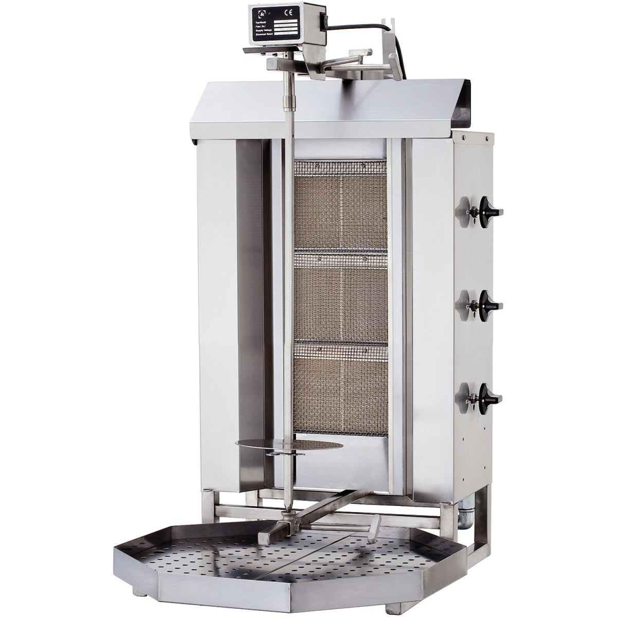 Commercial Gyros/Kebab grill Gas Fixed body Top motor 3 burners 10.5kW - DN220