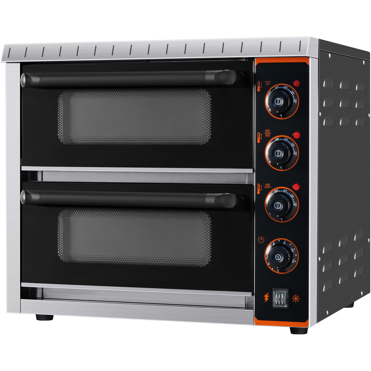 Commercial Double Pizza oven Electric 2 chamber 420x400 Mechanical controls 3kW - KNGEP04