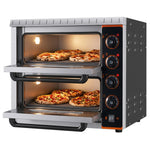 Commercial Double Pizza oven Electric 2 chamber 420x400 Mechanical controls 3kW - KNGEP04