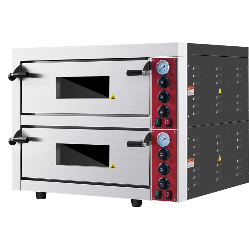 Commercial Double Pizza oven Electric 2 chamber 660x660mm Mechanical controls 9kW - KNGEP8T