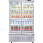 Commercial Upright Display Refrigerator 1035 Litres 2 Glass Doors 5 Shelves Ventilated Cooling 1250x740x2100mm - KOBE202