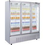 Commercial Upright Display Refrigerator 1575 Litres 3 Glass Doors 5 Shelves Ventilated Cooling 1875x740x2100mm - KOBE204