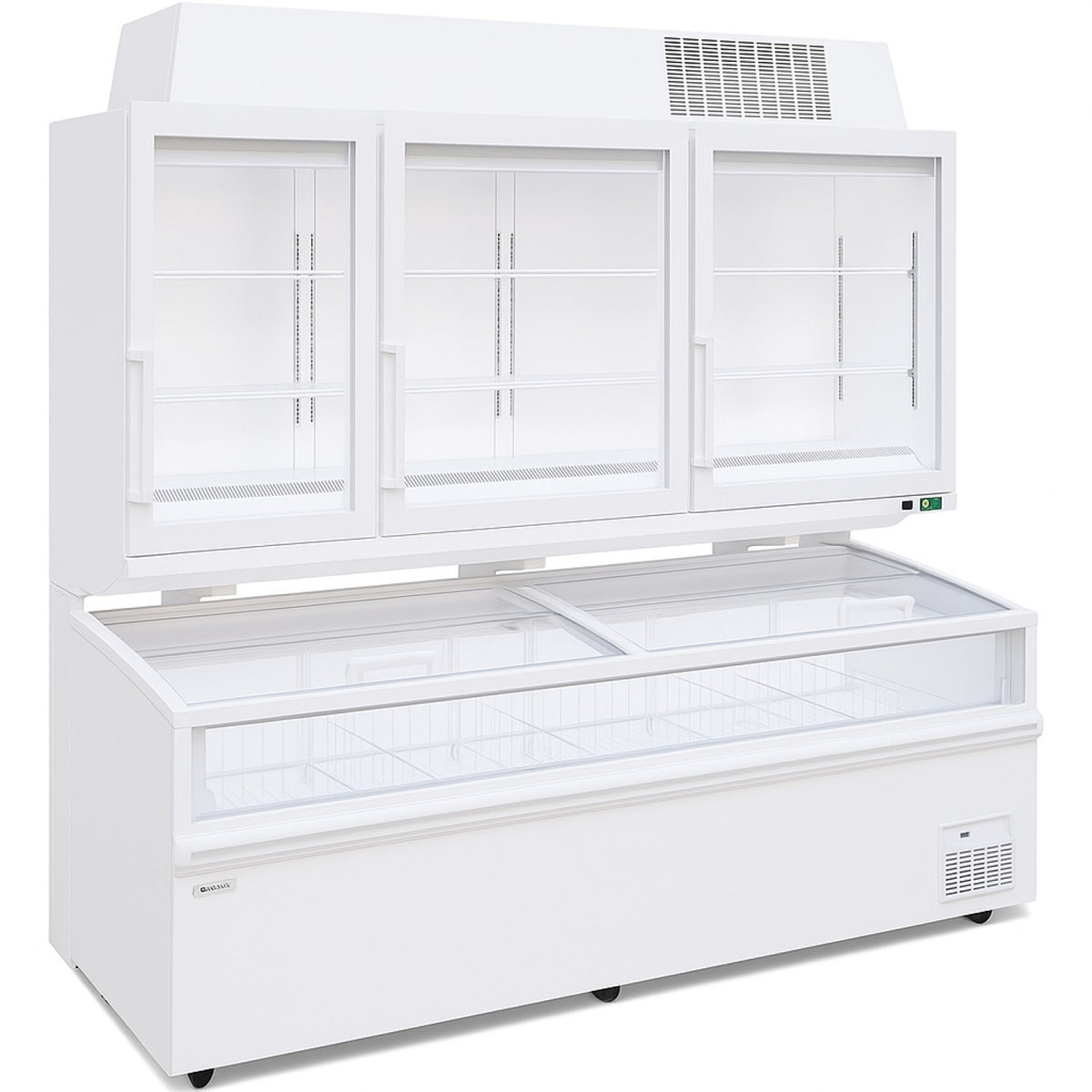 Commercial Combined Display Freezer 700L Base + 494L Upper 3 Door Glass Display - KOBE216-KOBE226