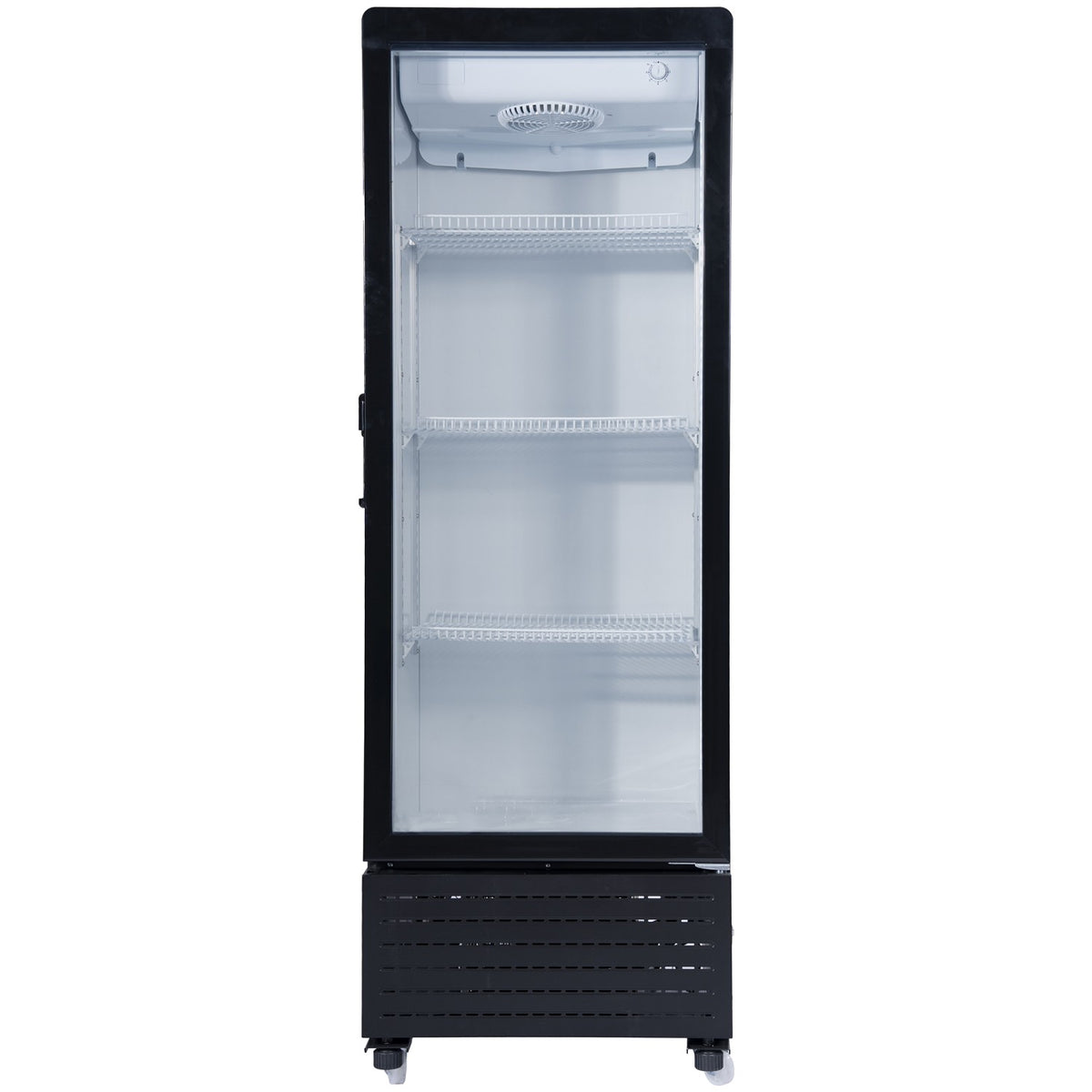 Commercial Upright Display Refrigerator 217 Litres Single Glass Door 3 Shelves Ventilated Cooling 615x580x1633mm - KOBE304