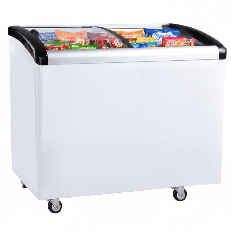 Commercial Horizontal Display Freezer with Baskets 365 Litres 2 Glass Doors Ventilated Cooling 1280x650x910mm - KOBE312