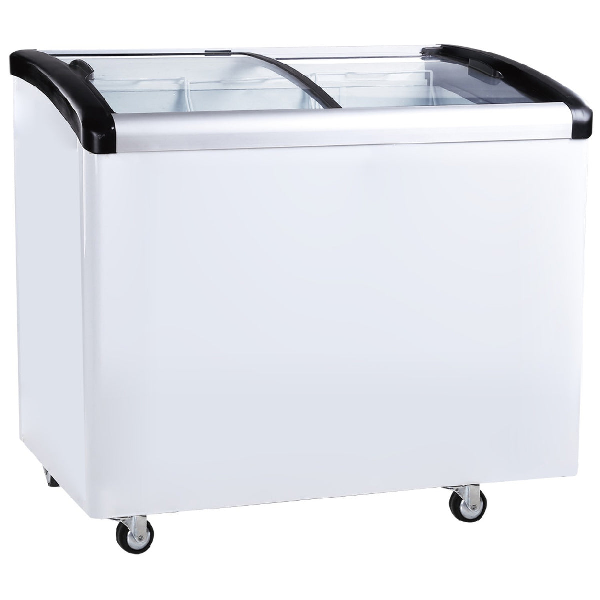 Commercial Horizontal Display Freezer with Baskets 365 Litres 2 Glass Doors Ventilated Cooling 1280x650x910mm - KOBE312