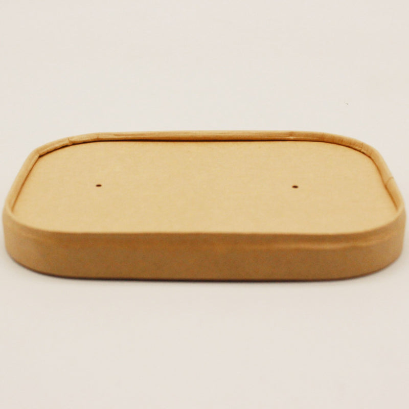 300pcs Kraft Lids for Rectangular Bowl PE - KPRLID