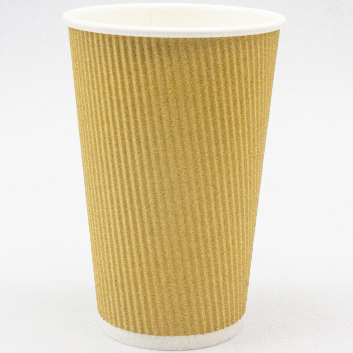 500pcs Kraft Ripple Wall Coffee Cup 16oz/473ml PE - KR16OZ