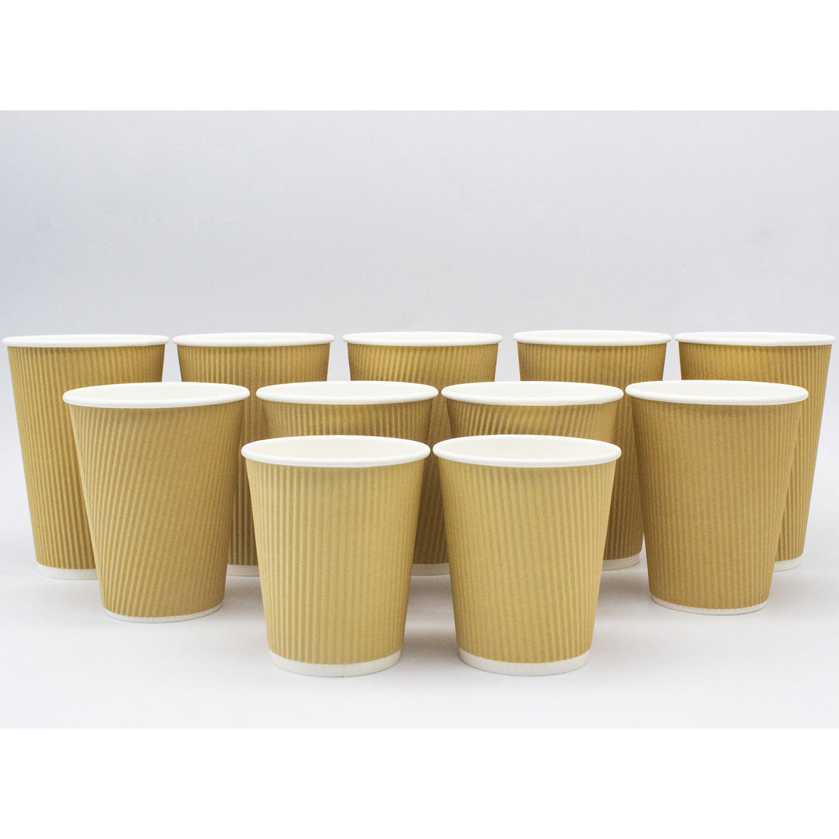 500pcs Kraft Ripple Wall Coffee Cup 16oz/473ml PE - KR16OZ