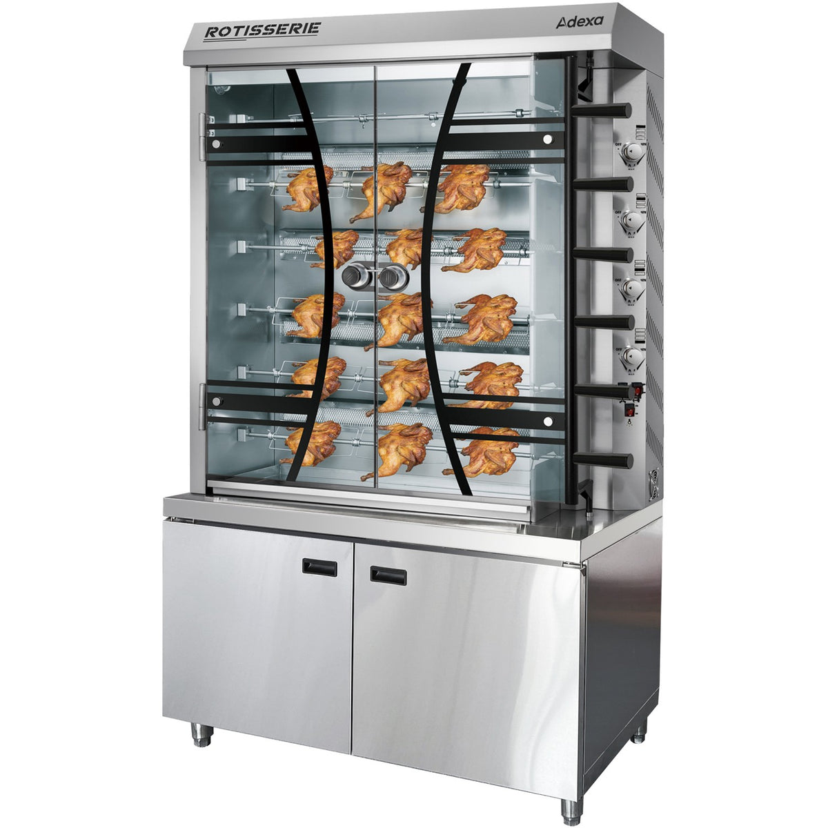 Commercial Gas Chicken Rotisserie Oven with Cabinet 6 Rods 1170x580x1990mm - KTQ6BC