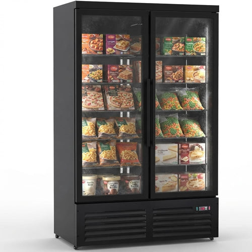 Commercial Display Freezer with Double Glass door 930 litres Black - KXD1253BLACK