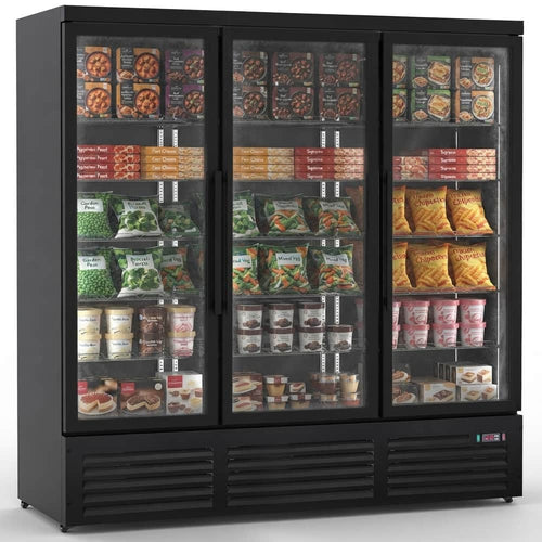 Commercial Display Freezer with Triple Glass door 1450 litres Black - KXD1880BLACK