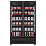 Commercial Upright Display Fridge 750L 2 Glass Doors 0–10°C Black - KXG1120P